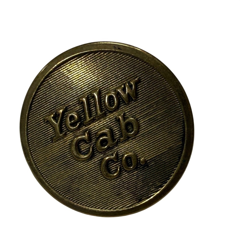Vintage Yellow Cab Co Uniform Button Waterbury Button